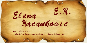 Elena Macanković vizit kartica